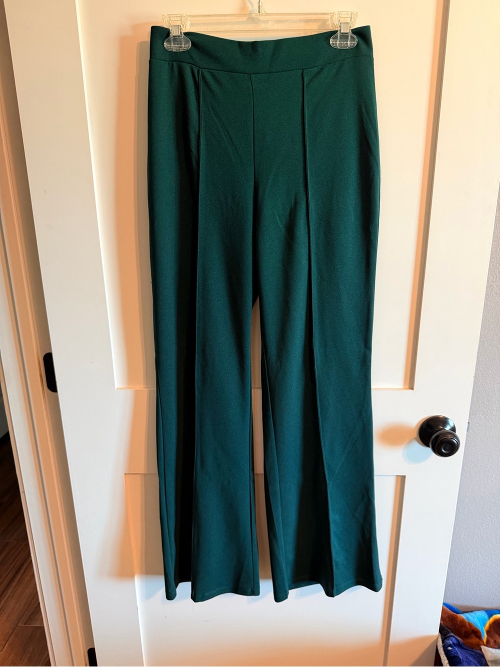 SHEIN Forest Green Wide-Leg Ponte Pants
